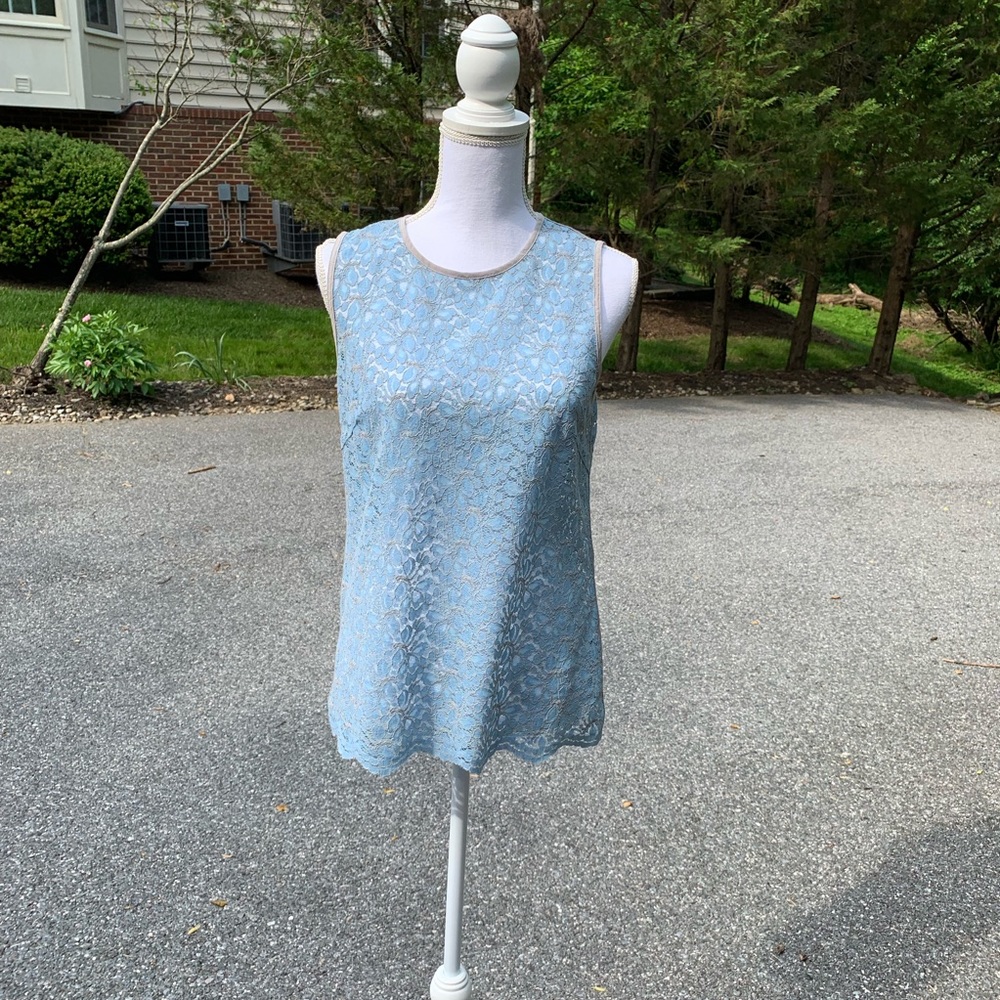 Banana Republic Light Blue Lace Shell